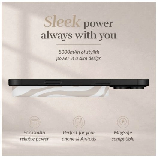 MIO 5.000 mAh Draadloze MagSafe Powerbank Reisformaat 15W Sandy Zebra afbeelding 5