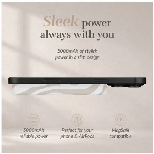 MIO 5.000 mAh Draadloze MagSafe Powerbank Reisformaat 15W Sandy Zebra afbeelding 5