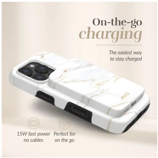 MIO 5.000 mAh Draadloze MagSafe Powerbank Reisformaat 15W White Marble afbeelding 2