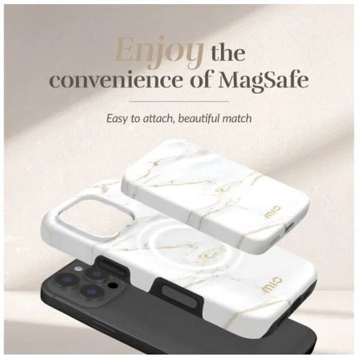 MIO 5.000 mAh Draadloze MagSafe Powerbank Reisformaat 15W White Marble afbeelding 3