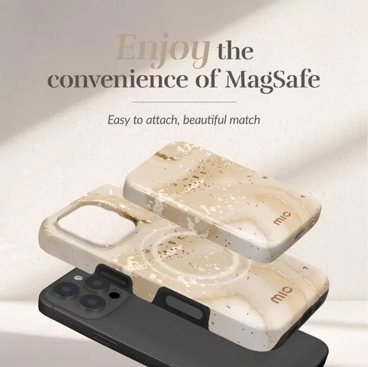MIO 5.000 mAh Draadloze MagSafe Powerbank Reisformaat 15W Gold Marble afbeelding 4