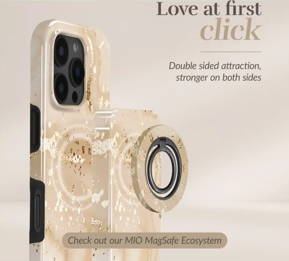 MIO 5.000 mAh Draadloze MagSafe Powerbank Reisformaat 15W Gold Marble afbeelding 5