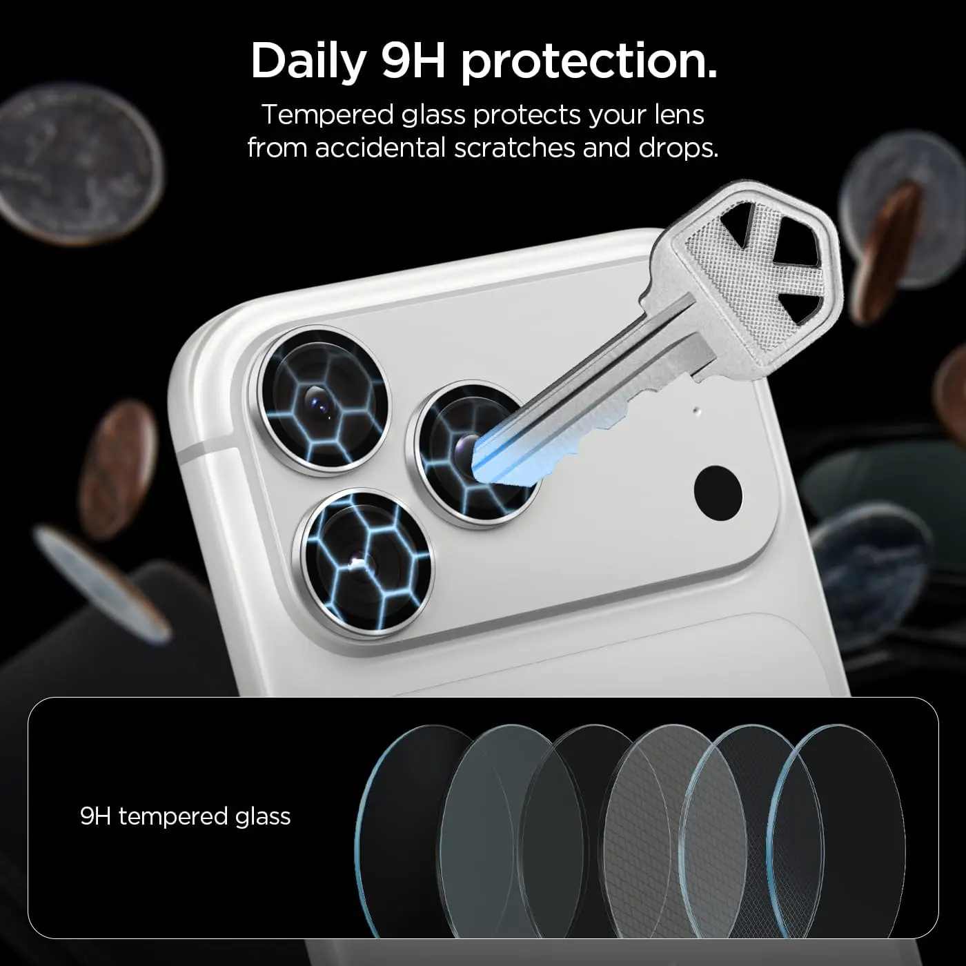 Spigen EZ Fit Optik Pro iPhone 18 Pro (Max) Camera Protector Zilver 2-Pack afbeelding 2