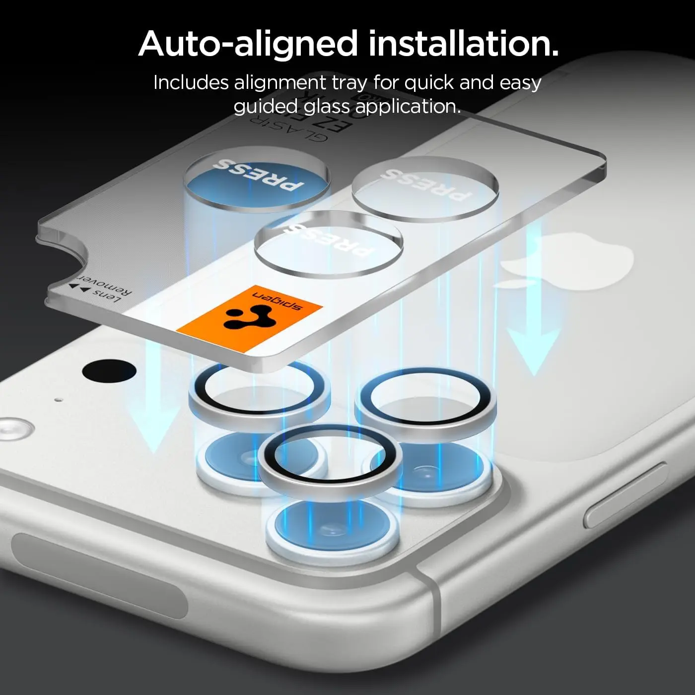 Spigen EZ Fit Optik Pro iPhone 18 Pro (Max) Camera Protector Zilver 2-Pack afbeelding 3