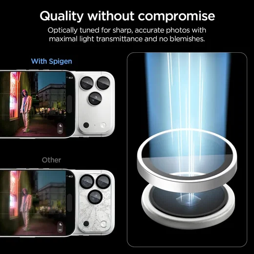 Spigen EZ Fit Optik Pro iPhone 18 Pro (Max) Camera Protector Zilver 2-Pack afbeelding 7