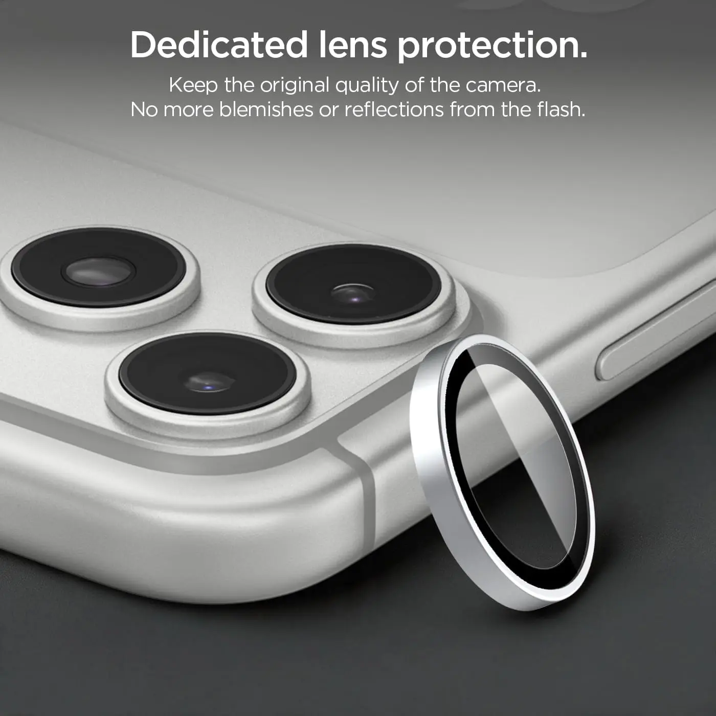 Spigen EZ Fit Optik Pro iPhone 18 Pro (Max) Camera Protector Zilver 2-Pack afbeelding 5