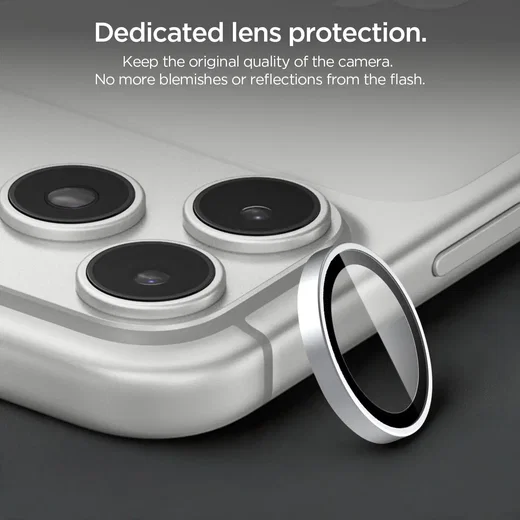 Spigen EZ Fit Optik Pro iPhone 18 Pro (Max) Camera Protector Zilver 2-Pack afbeelding 5