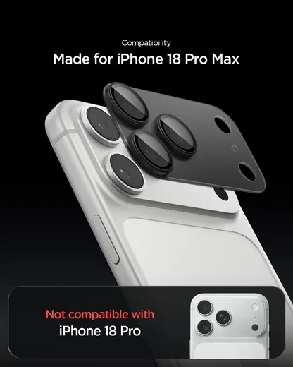 Spigen EZ Fit Optik Pro XL Apple iPhone 18 Pro Max Camera Protector Donker Grijs afbeelding 3