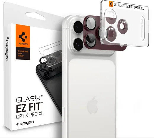 Spigen EZ Fit Optik Pro XL Apple iPhone 18 Pro Max Camera Protector Burgundy afbeelding 1