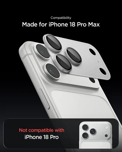 Spigen EZ Fit Optik Pro XL Apple iPhone 18 Pro Max Camera Protector Zilver afbeelding 3