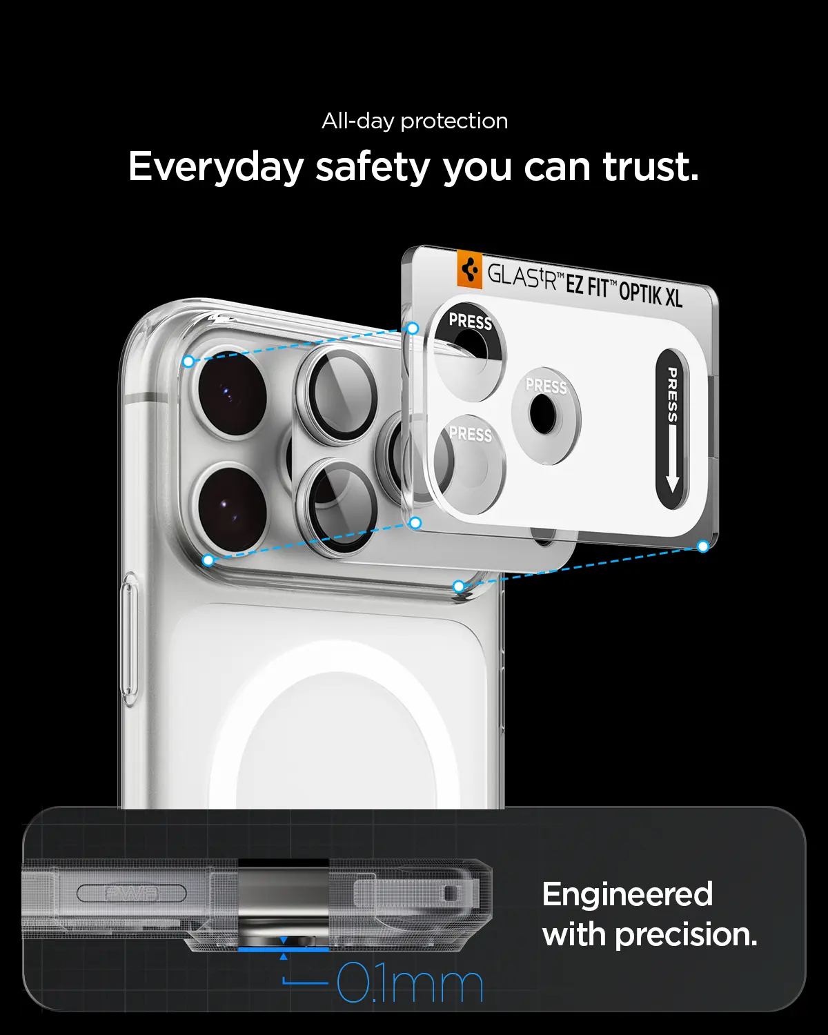Spigen EZ Fit Optik Pro XL Apple iPhone 18 Pro Max Camera Protector Zilver afbeelding 4
