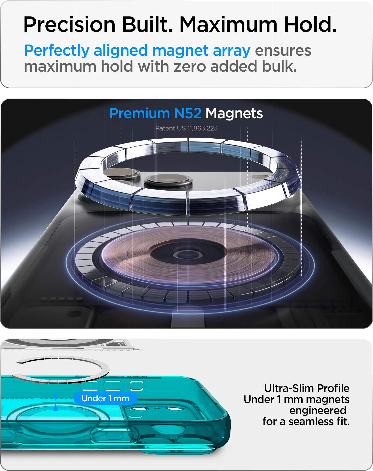 Spigen Ultra Hybrid MagFit iPhone 18 Pro / 17 Pro Hoesje MagSafe Bondi Blauw afbeelding 6