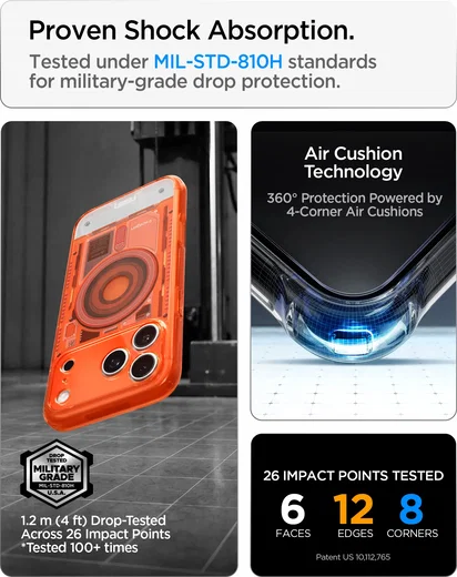 Spigen Ultra Hybrid MagFit iPhone 18 Pro / 17 Pro Hoesje MagSafe One Tangerine afbeelding 3