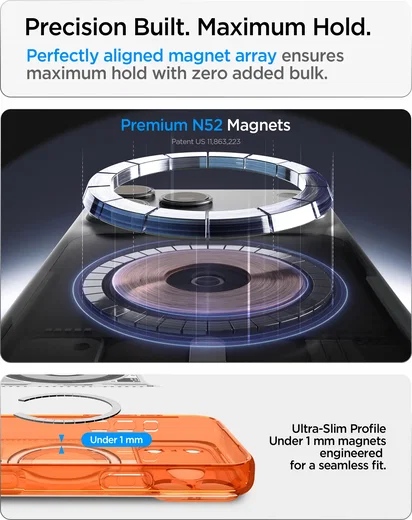 Spigen Ultra Hybrid MagFit iPhone 18 Pro / 17 Pro Hoesje MagSafe One Tangerine afbeelding 6
