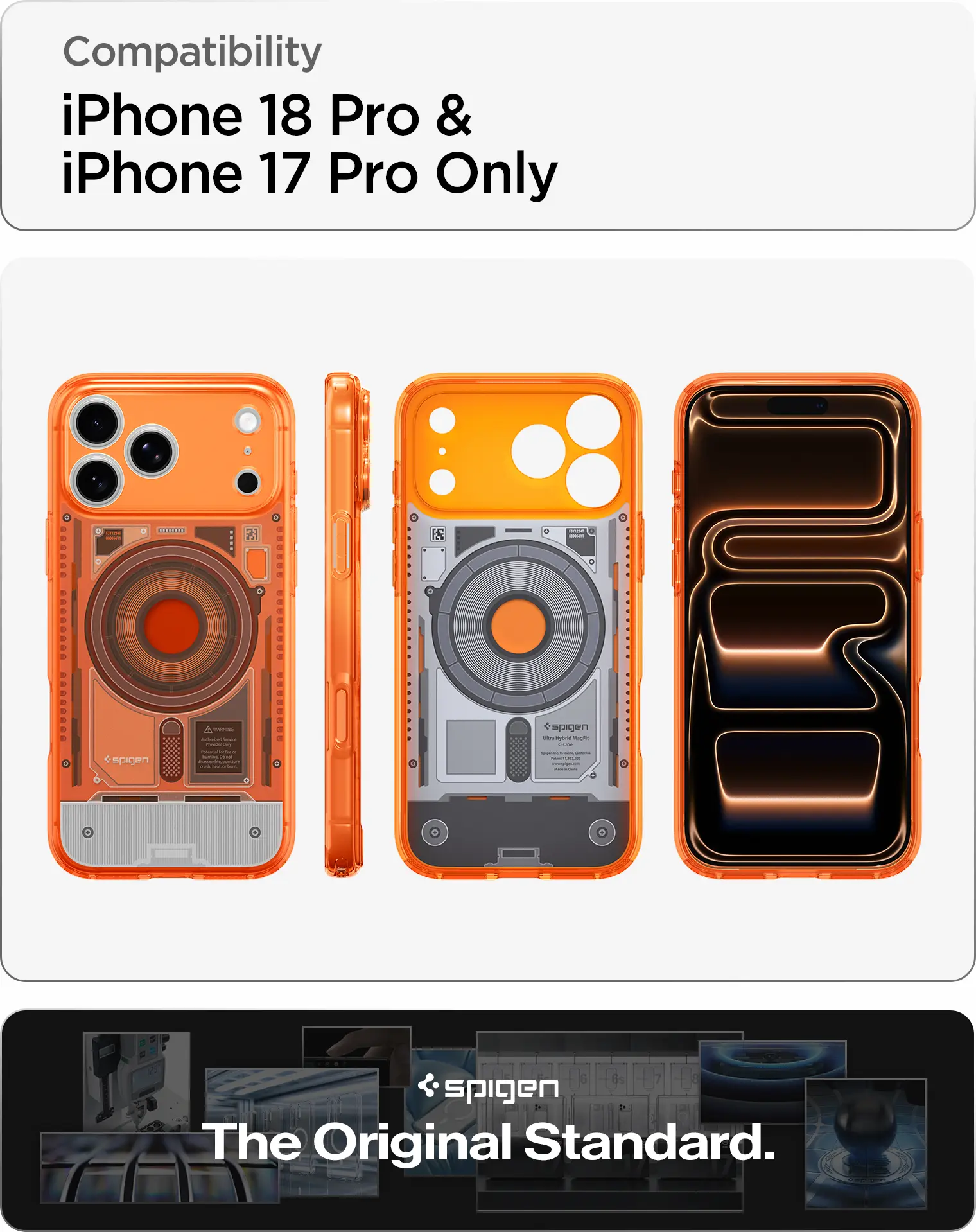 Spigen Ultra Hybrid MagFit iPhone 18 Pro / 17 Pro Hoesje MagSafe One Tangerine afbeelding 4