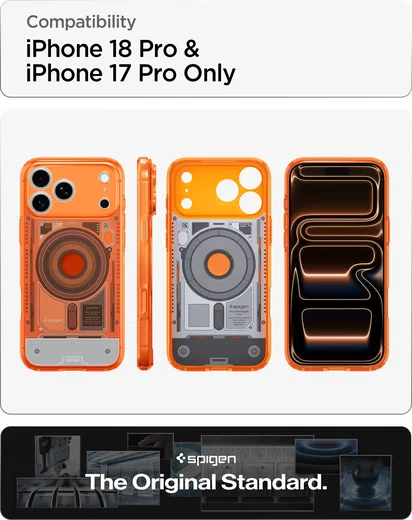 Spigen Ultra Hybrid MagFit iPhone 18 Pro / 17 Pro Hoesje MagSafe One Tangerine afbeelding 4