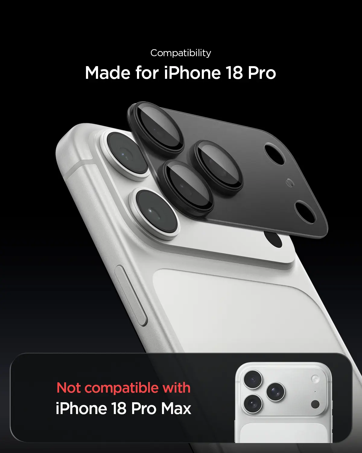 Spigen EZ Fit Optik Pro XL Apple iPhone 18 Pro Camera Protector Donker Grijs afbeelding 3