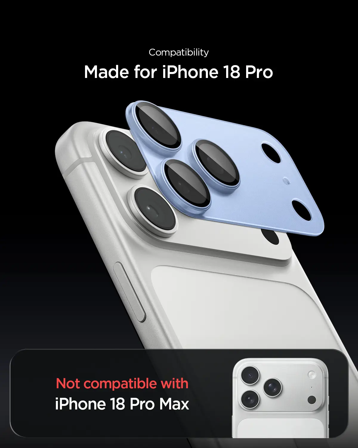 Spigen EZ Fit Optik Pro XL Apple iPhone 18 Pro Camera Protector Licht Blauw afbeelding 3
