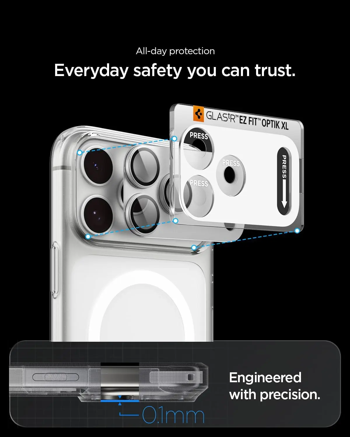 Spigen EZ Fit Optik Pro XL Apple iPhone 18 Pro Camera Protector Zilver afbeelding 2
