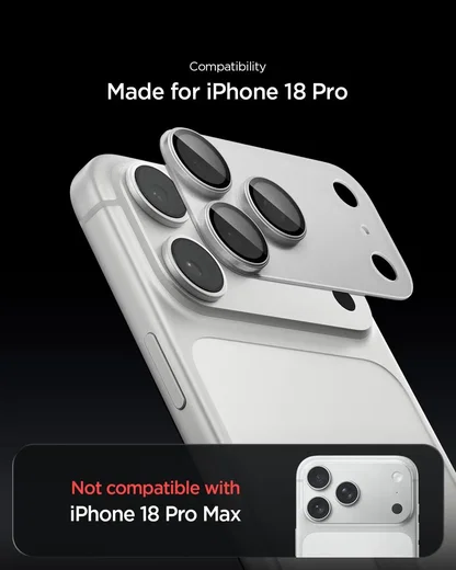 Spigen EZ Fit Optik Pro XL Apple iPhone 18 Pro Camera Protector Zilver afbeelding 3
