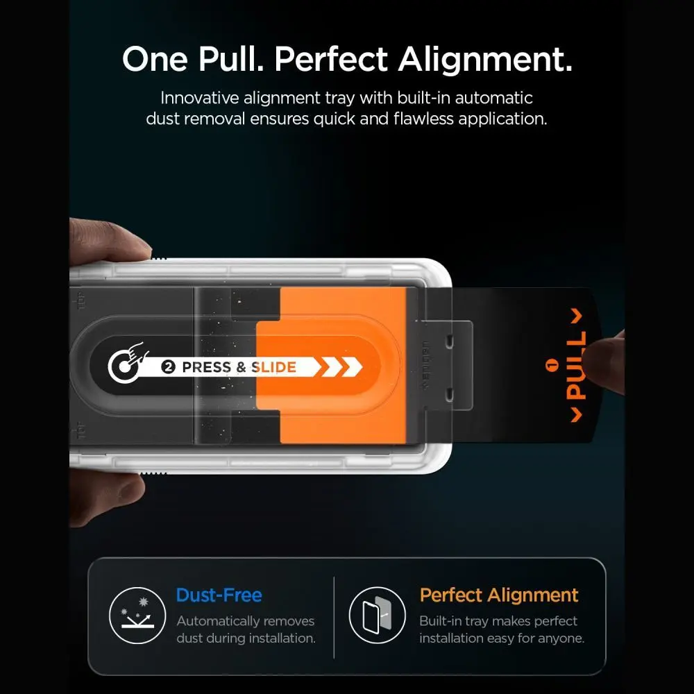 Spigen EZ Fit Pro HD GLAS.tR iPhone 18 Pro / 17 Pro / 17 Screen Protector 2-Pack afbeelding 5