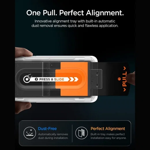 Spigen EZ Fit Pro HD GLAS.tR iPhone 18 Pro / 17 Pro / 17 Screen Protector 2-Pack afbeelding 5