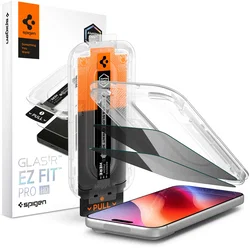Spigen EZ Fit Pro HD GLAS.tR Apple iPhone 18 Pro Privacy Glass 2-Pack afbeelding