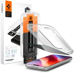 Spigen EZ Fit Pro HD GLAS.tR Apple iPhone 18 Pro Privacy Glass 1-Pack afbeelding