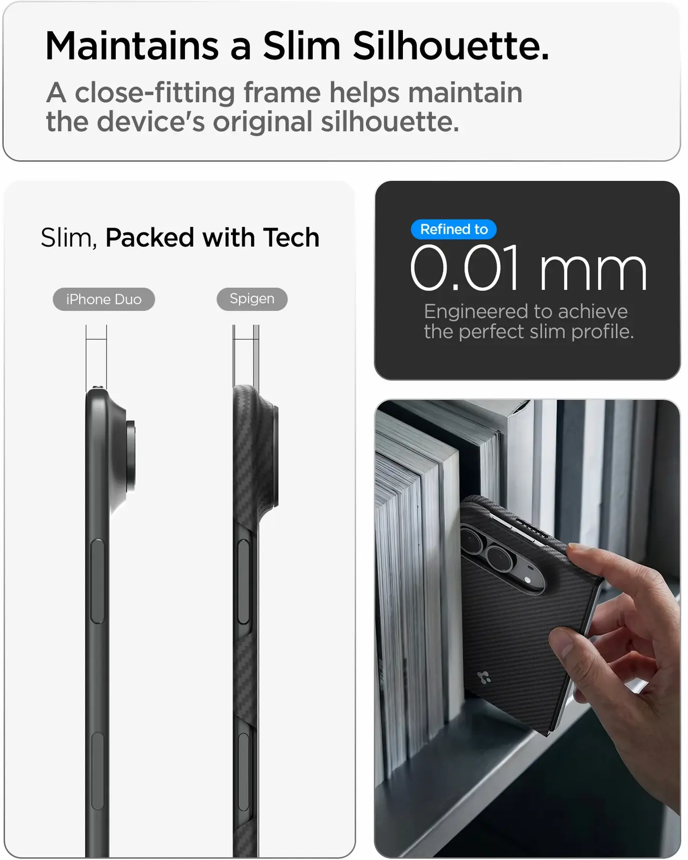 Spigen Air Skin Apple iPhone Duo Hoesje Back Cover MagFit Zwart afbeelding 3
