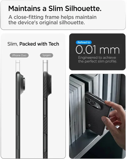 Spigen Air Skin Apple iPhone Duo Hoesje Back Cover MagFit Zwart afbeelding 3