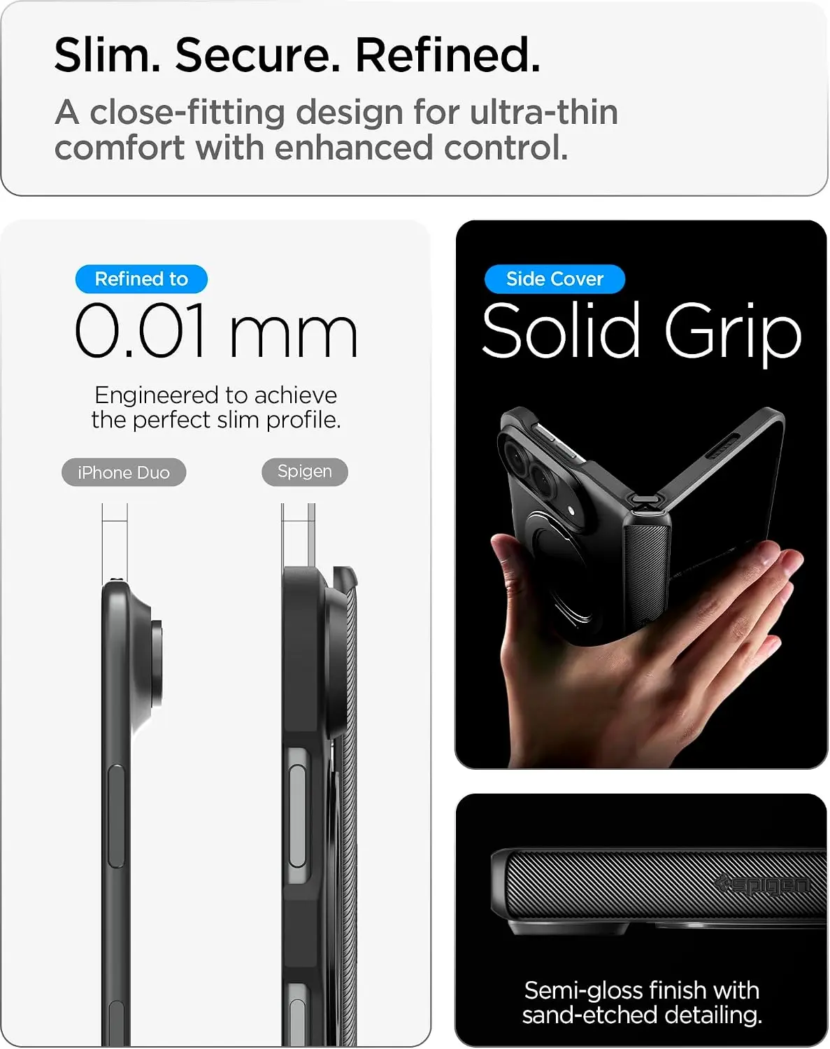 Spigen Slim Armor Pro S Apple iPhone Duo Hoesje MagSafe met Kickstand Zwart afbeelding 7