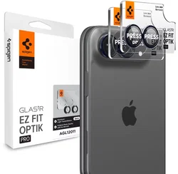 Spigen EZ Fit Optik Pro Apple iPhone Duo Camera Lens Protector Zwart (2-Pack) afbeelding