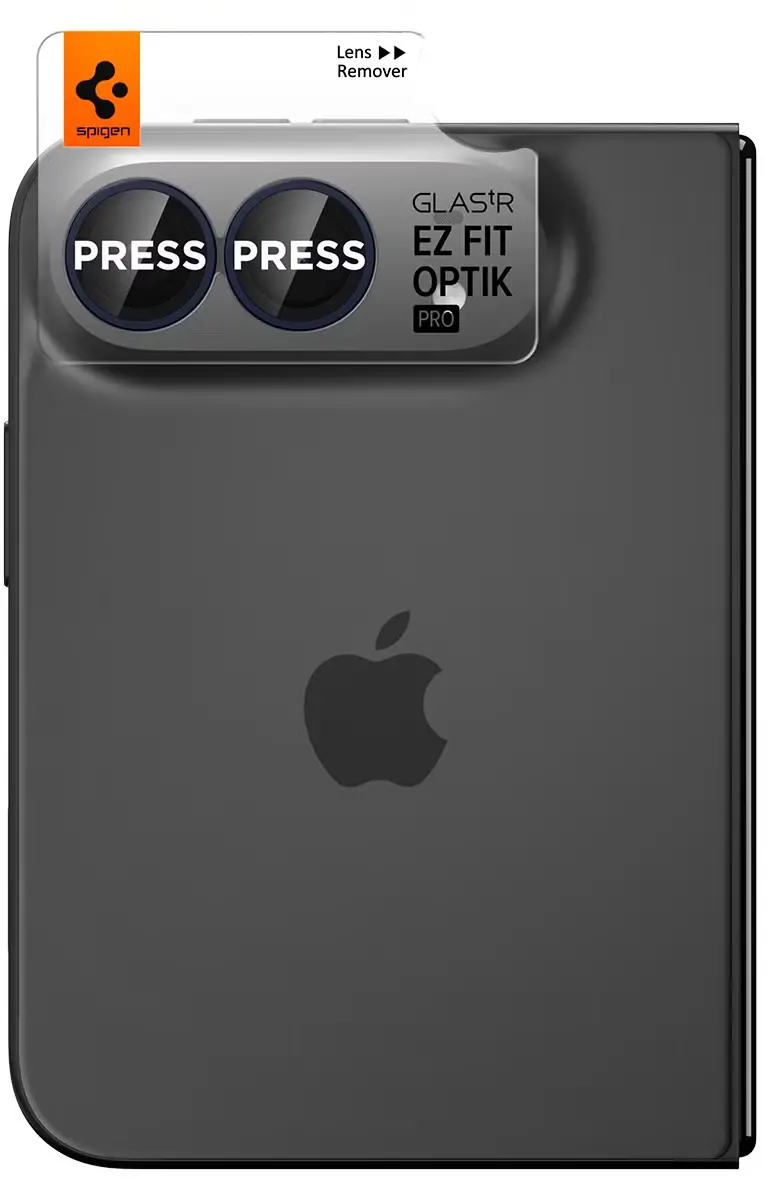 Spigen EZ Fit Optik Pro Apple iPhone Duo Camera Lens Protector Zwart (2-Pack) afbeelding 2