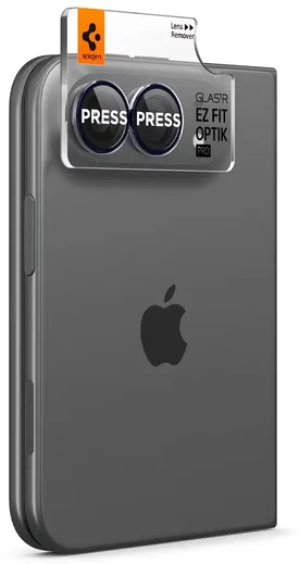 Spigen EZ Fit Optik Pro Apple iPhone Duo Camera Lens Protector Zwart (2-Pack) afbeelding 6