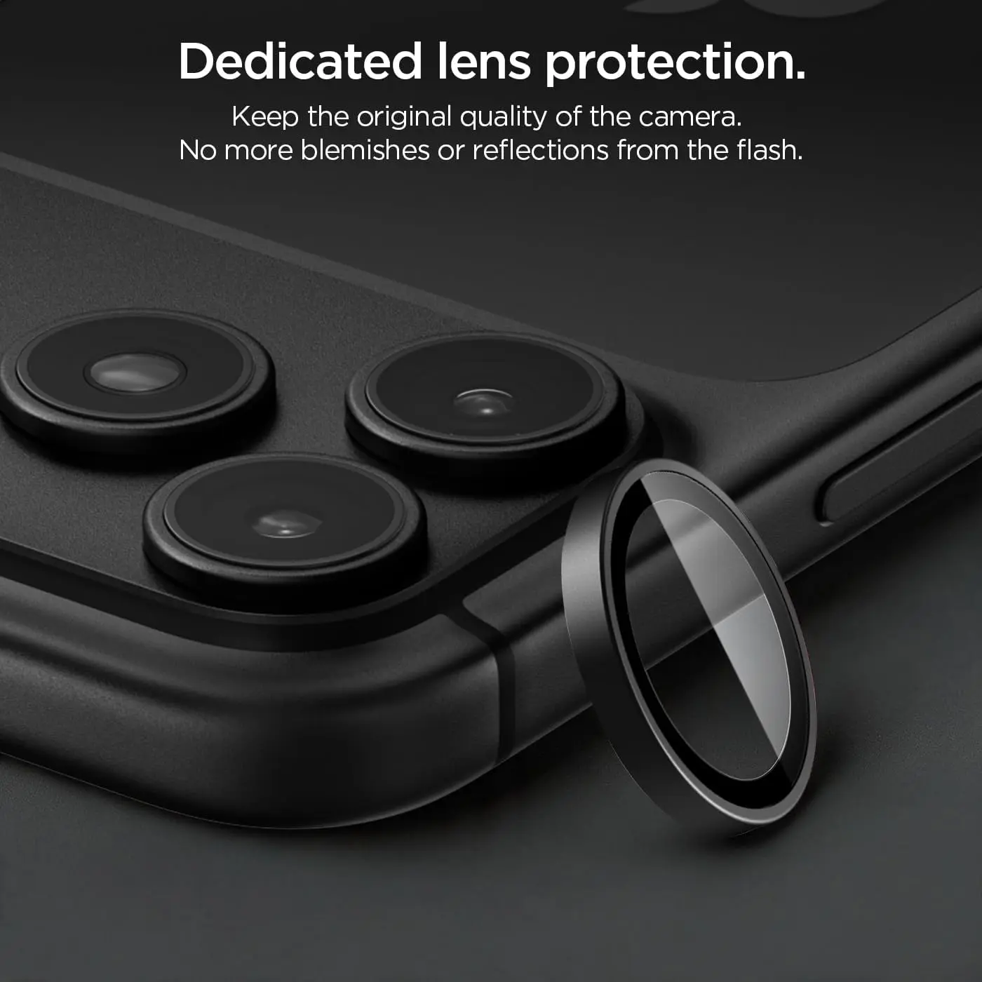 Spigen EZ Fit Optik Pro iPhone 18 Pro (Max) Camera Protector Donker Grijs 2-Pack afbeelding 5
