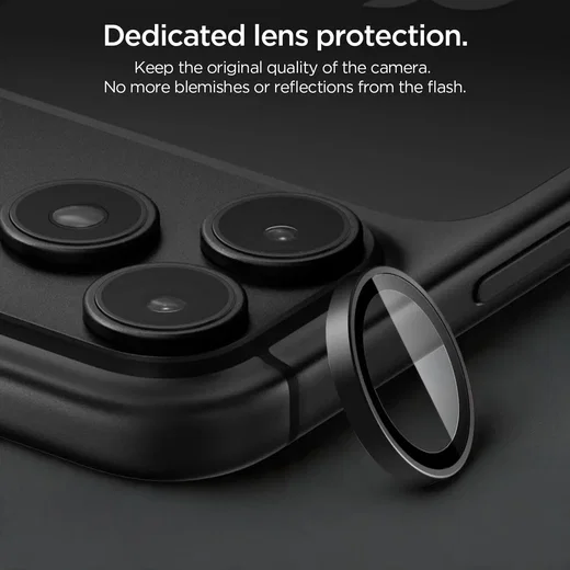 Spigen EZ Fit Optik Pro iPhone 18 Pro (Max) Camera Protector Donker Grijs 2-Pack afbeelding 5