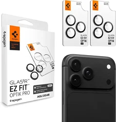 Spigen EZ Fit Optik Pro iPhone 18 Pro (Max) Camera Protector Donker Grijs 2-Pack afbeelding