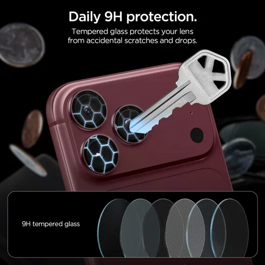 Spigen EZ Fit Optik Pro iPhone 18 Pro (Max) Camera Protector Burgundy 2-Pack afbeelding 2