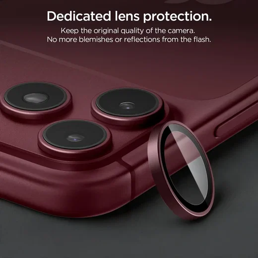 Spigen EZ Fit Optik Pro iPhone 18 Pro (Max) Camera Protector Burgundy 2-Pack afbeelding 5