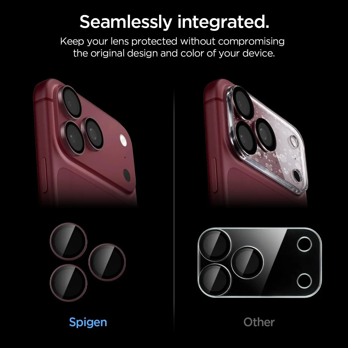 Spigen EZ Fit Optik Pro iPhone 18 Pro (Max) Camera Protector Burgundy 2-Pack afbeelding 8