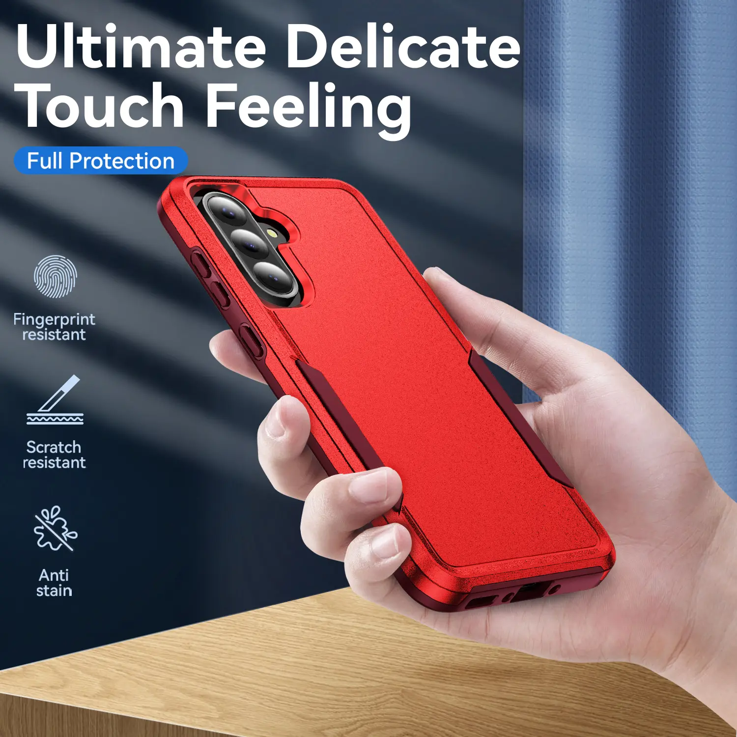 Samsung Galaxy A56 Hoesje Schokbestendige Hardcase Back Cover Rood afbeelding 4