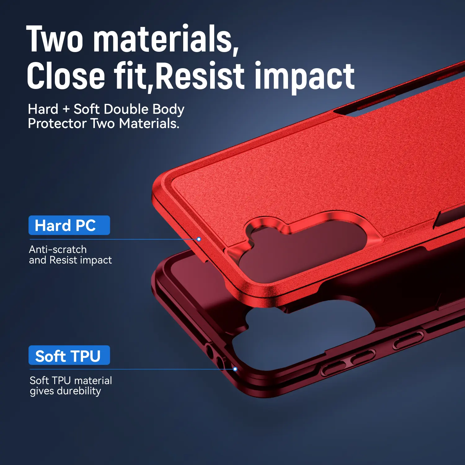 Samsung Galaxy A56 Hoesje Schokbestendige Hardcase Back Cover Rood afbeelding 5