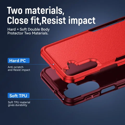 Samsung Galaxy A17 / A26 Hoesje Schokbestendige Hardcase Back Cover Rood afbeelding 5