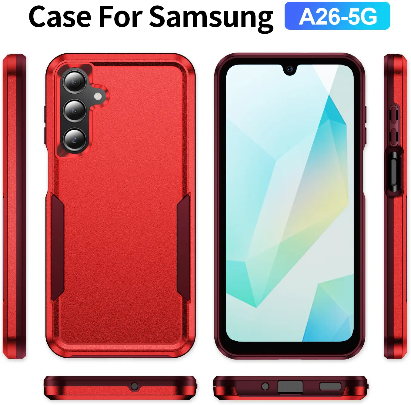 Samsung Galaxy A17 / A26 Hoesje Schokbestendige Hardcase Back Cover Rood afbeelding 9