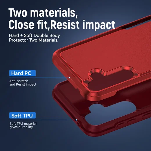 Samsung Galaxy A54 Hoesje Schokbestendige Hardcase Back Cover Rood afbeelding 5