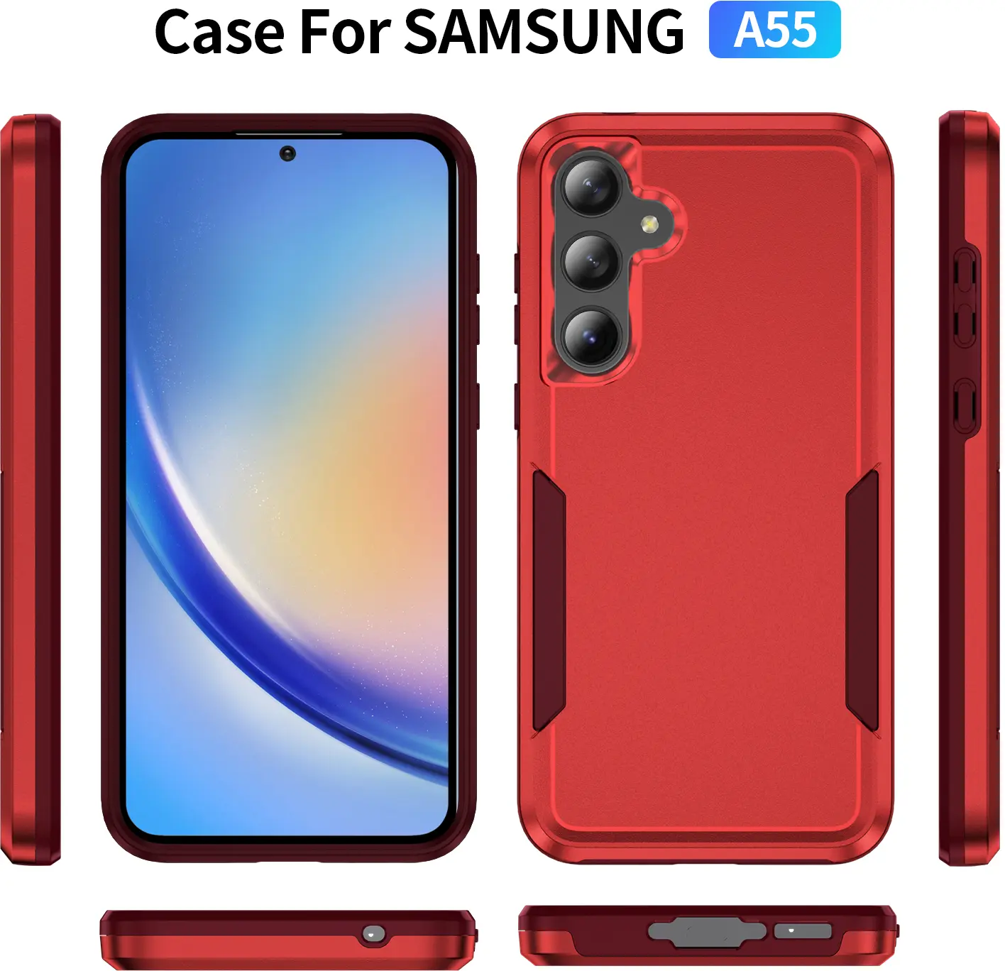 Samsung Galaxy A54 Hoesje Schokbestendige Hardcase Back Cover Rood afbeelding 9