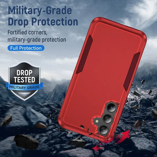 Samsung Galaxy A55 Hoesje Schokbestendige Hardcase Back Cover Rood afbeelding 2
