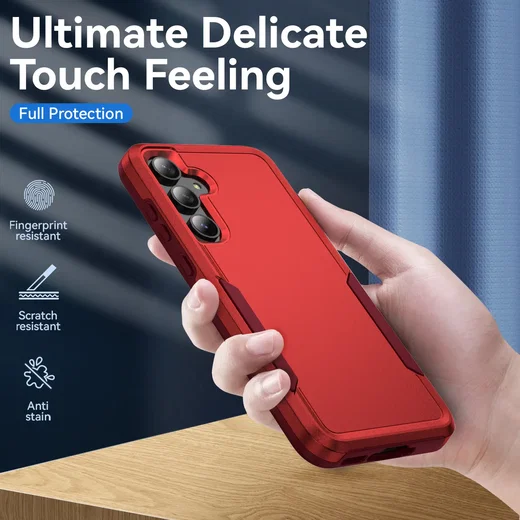 Samsung Galaxy A55 Hoesje Schokbestendige Hardcase Back Cover Rood afbeelding 4