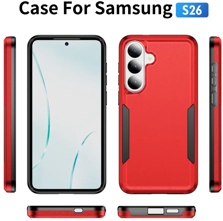 Samsung Galaxy S26 Hoesje Schokbestendige Hardcase Back Cover Rood afbeelding 9