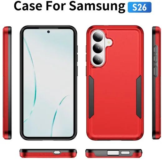 Samsung Galaxy S26 Hoesje Schokbestendige Hardcase Back Cover Rood afbeelding 9